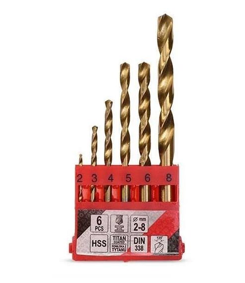 Набор сверла по металлу HSS-TiN 2-8 мм 6 штук YATO YT-44673