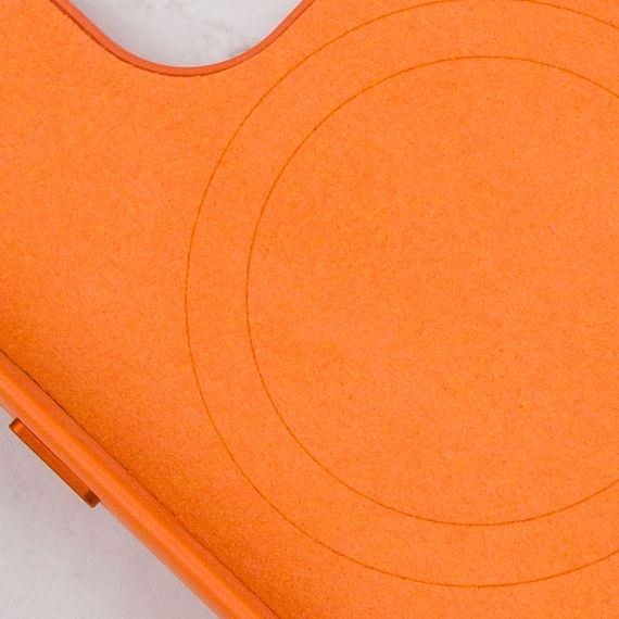 Кожаный чехол Leather Case (AAA) with MagSafe and Animation для Apple iPhone 14 Pro (6.1") Orange | Зображення 4