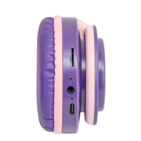Бездротові навушники Bluetooth з котячими вушками LED YW-018 Фіолетові