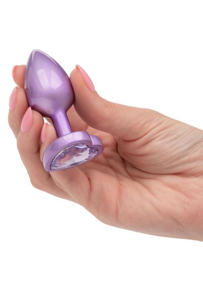 Анальная пробка CalExotics Diamond Heart Plug Small, фіолетова, 5,7 × 3,2 см Sex Aura | Зображення 4