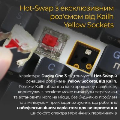 Клавиатура Ducky One 3 Mini Cherry MX Red RGB UA USB Black (DKON2161ST-RUAPXCLAWSC1) | Зображення 6
