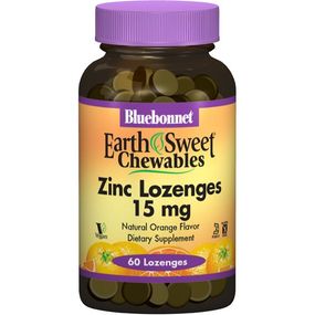 Микроэлемент Цинк Bluebonnet Nutrition Zinc Lozenges 15 mg 60 Lozenges Orange Flavored BLB0745
