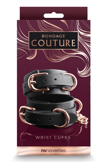 Наручники NS Novelties BONDAGE COUTURE WRIST CUFFS BLACK | Зображення 1