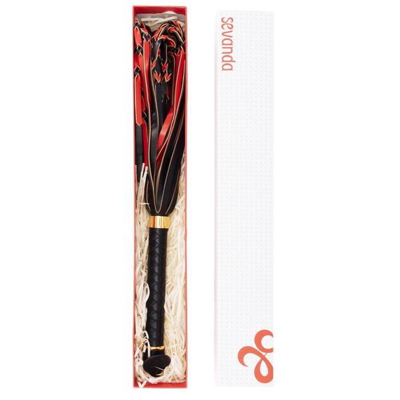 Флоггер LOCKINK SEVANDA Red & Black Braided Tail Flogger Sex Aura | Зображення 7