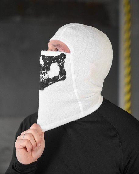 Флісова балаклава біла череп ТР6412 | Зображення 1