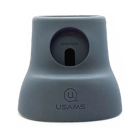 Силіконова підставка для заряджання Usams US-ZJ051 2in1 Grey | Зображення 1