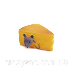 Іграшка для собак O.L.KAR Boris сир з мишкою вініловий 12х7 см ЕКРТ-54