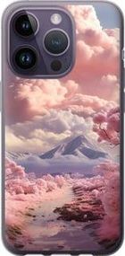 Чохол на iPhone 14 Pro Рожеві хмари із силікону FCh_006677