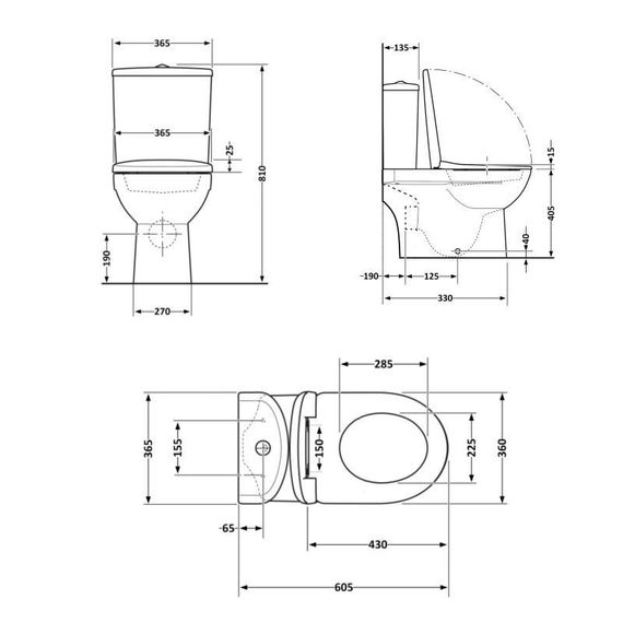 Унітаз підлоговий Qtap Dove Rimless безобідковий із сидінням Soft-close WHITE QT06228380BW | Зображення 1