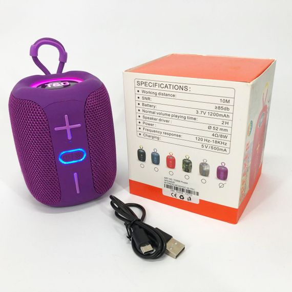 Портативна Bluetooth колонка TG658 8W з RGB підсвічуванням. AP-540 Колір: фіолетовий | Зображення 5