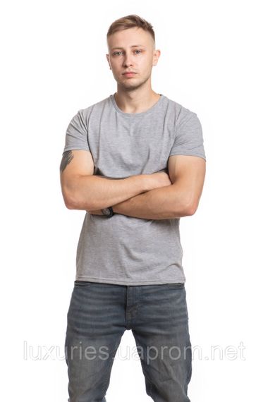 Мужская футболка Серая, футболка классическая мужская OverSize, футболка летняя, стильная мужская футболка
