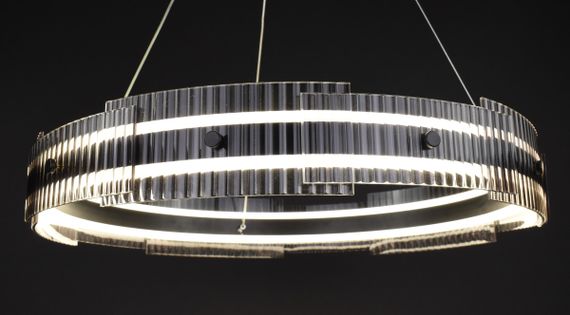 Люстра світлодіодна підвісна LED світильник для квартири на стелю лед 27942 Чорний 30-100х61х61 см. | Зображення 9