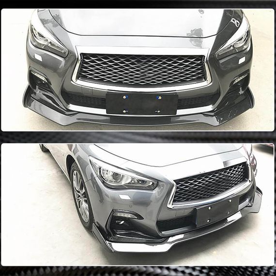 Накладка на передній бампер Lip V2 (для Q50 Sport 2018-2022, Карбон) для Infiniti Q50/Q60 рр | Зображення 4