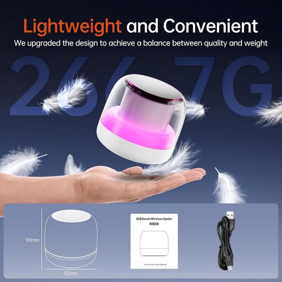 Портативна Bluetooth-колонка PRSCFUM DZ018 — бездротова, з LED RGB-підсвічуванням і подвійним з’єднанням | Зображення 3