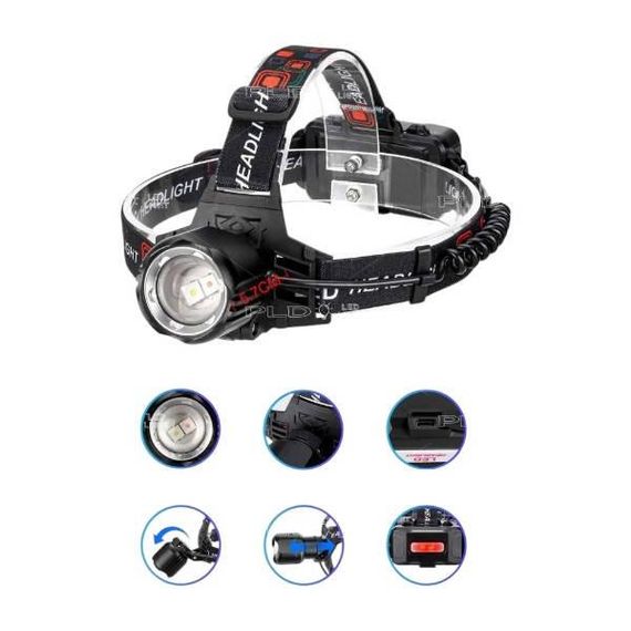 Ліхтар налобний PLD-T115-2PM10-TG (white+green) Чорний