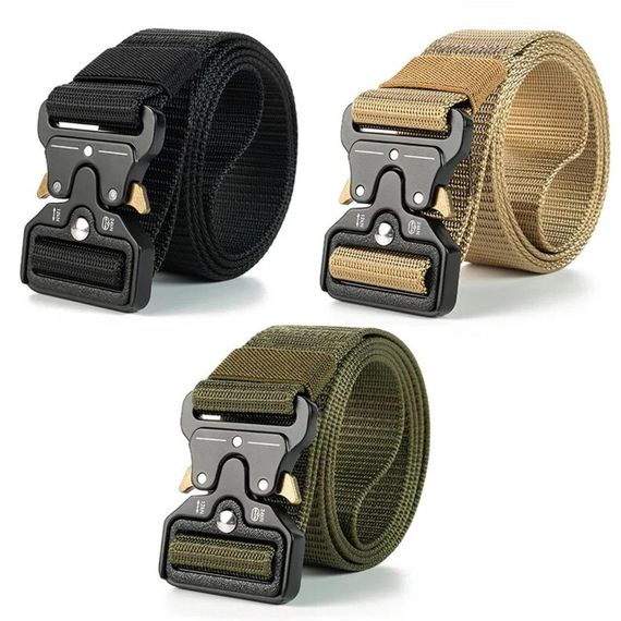 Тактический ремень с металлической пряжкой 125 см, Tactical Belt, Черный / Мужской ремень | Зображення 2