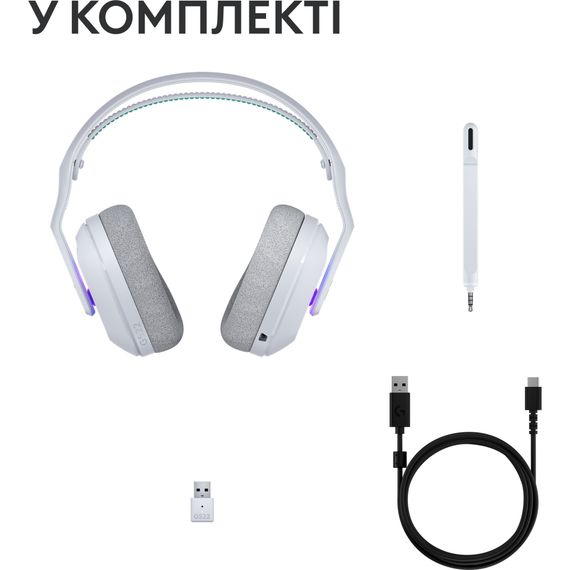 Навушники Logitech G522 Lightspeed Wireless Gaming Headset White (981-001550) | Зображення 2