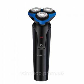 Электробритва 5 Вт 800 mAh бритва электрическая беспроводная с 3 бритвенными головками Синяя Sokany SK-16038BL
