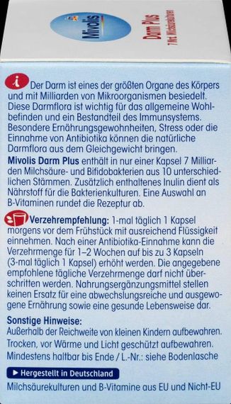 Пробиотик "Mivolis" с 7 миллиардами бифидобактерий для кишечника и работы иммунной системы, 30 шт., Германия | Зображення 4