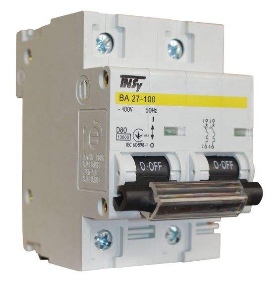Автоматический выключатель ВА27-100 2Р 80А 10 кА х-ка D Ny95504894