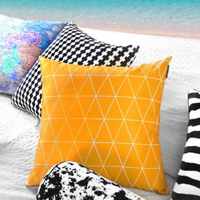 Подушка декоративная Soft Желтые треугольники 45х45 см (45PST_JOY004)