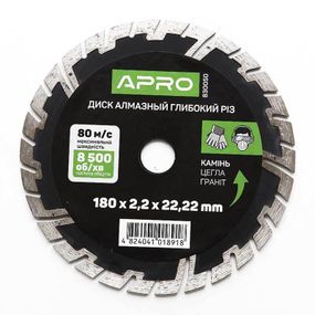 Диск для бетону 180х2,2 мм (22-24%) Глибокий Різ APRO 8300501