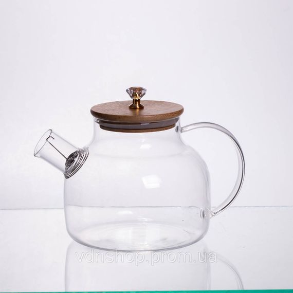 Чайний сервіз із товстого скла 8 предметів з бамбуковою підставкою для чашок 64486-23 | Зображення 3