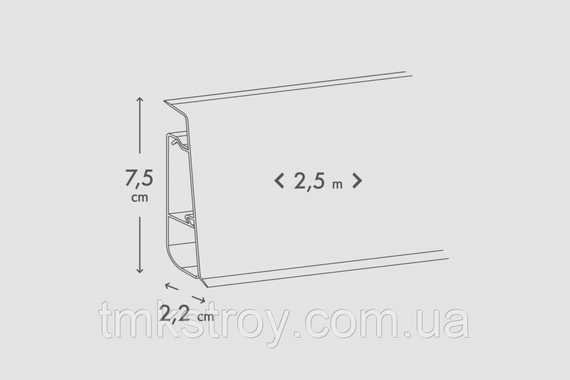 Плинтус CEZAR Hi Line Prestige 75x22x2500mm