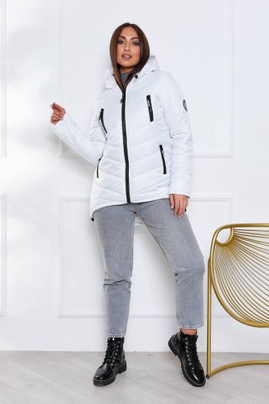 Елегантна жіноча парка, арт. 300, білий