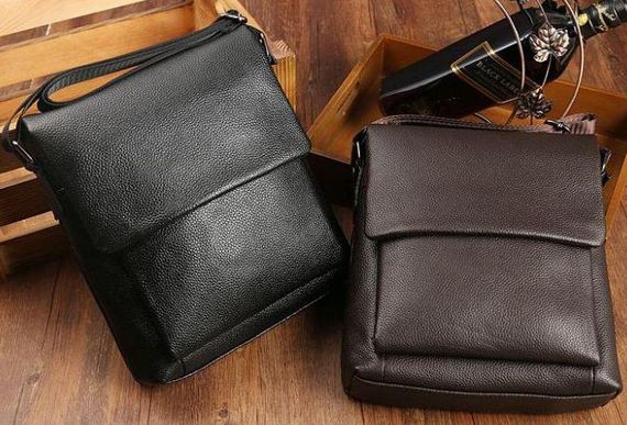 Сумка-месенджер шкіряна Tiding Bag чорна | Зображення 6