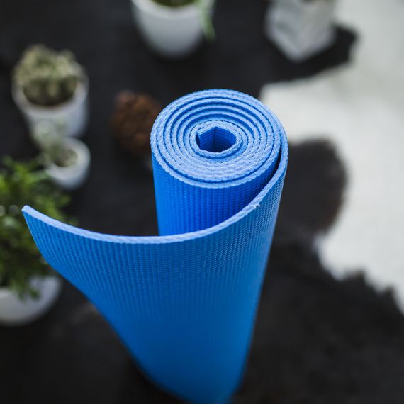 Килимок для йоги та фітнесу Power System PS-4014 PVC Fitness-Yoga Mat Blue (173x61x0.6) | Зображення 7