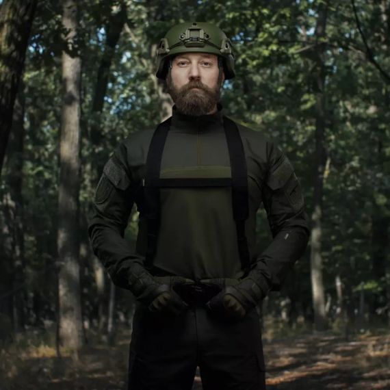 Плечові ремені для тактичного поясу РПС Чорний, Ukrarmor MOLLE, лямки плечові до розвантажувального поясу, плечові ремені ЗСУ | Зображення 1
