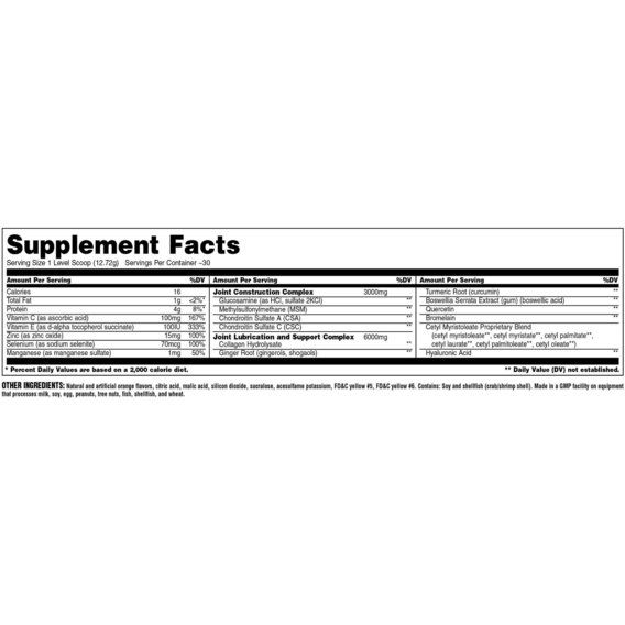 Хондропротектор (для спорта) Universal Nutrition Animal Flex Powder 381 g /30 servings/ Orange | Зображення 3