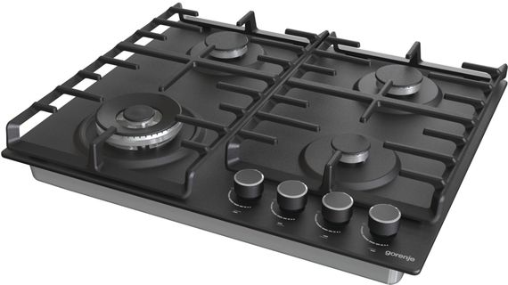 Варочная поверхность Gorenje GW642AB/газовая/газконтроль/чугунные решетки/конфорка WOK/черная (GW642AB) | Зображення 4