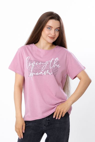 Футболка жіноча (оверсайз) Носи своє 42 Пудровий (p-6468-200838)