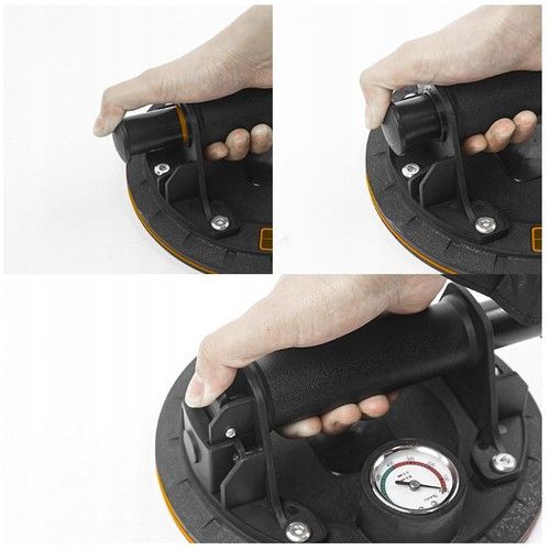 Вакуумная присоска с манометром и насосом для плитки, стекла, гранита, зеркал (до 200 кг) в кейсе | Зображення 4