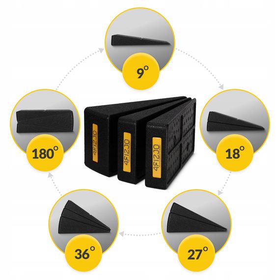 Клин-платформа 4FIZJO Slant Board 3 рівні для присідань та розтяжки Black (P-5905973400312) | Зображення 1