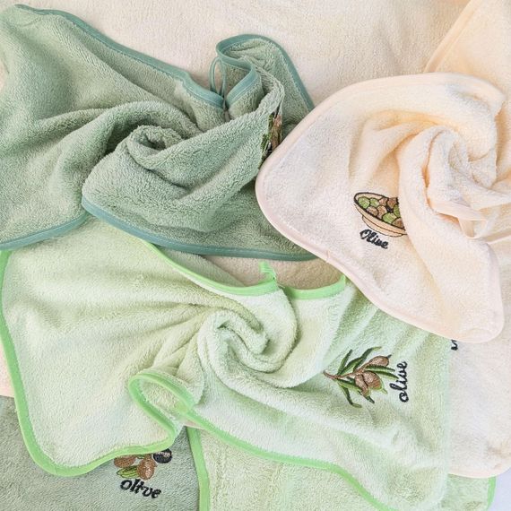 Набір кухонних рушників 4 шт 24x48 см Олива HomeBrand | Зображення 2