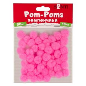 Помпоны Santi 954664 15 мм 50 шт розовые