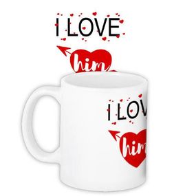 Чашка з принтом I love him 330 мл (KR_PAR008)