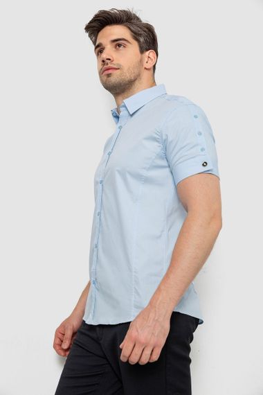 Рубашка мужская однотонная, цвет голубой, 214R5003 | Зображення 2