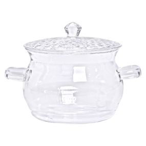 Стеклянная кастрюля прозрачная с крышкой 2 (л) жаропрочная HP-33-1