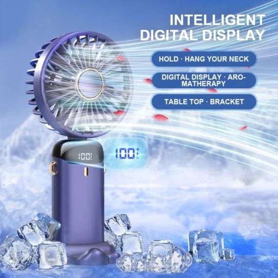 Аккумуляторный вентилятор ручной портативный дорожный с зарядкой от USB FAN1012 | Зображення 2