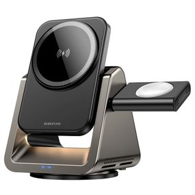 БЗУ BOROFONE BQ30 Wide 3in1 15W Metal gray