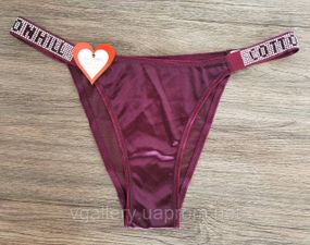 Женские трусики со стразами Cotton Hill, женские трусики танга Коттон Хил, женские трусики слипы со стразами