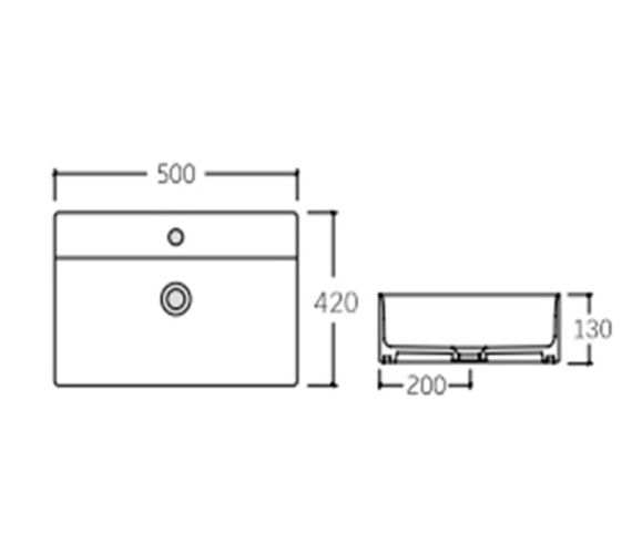 Раковина підвісна Qtap Nando LT 500х420х130 Matt Black без донного клапана QT12116146AMB | Зображення 5