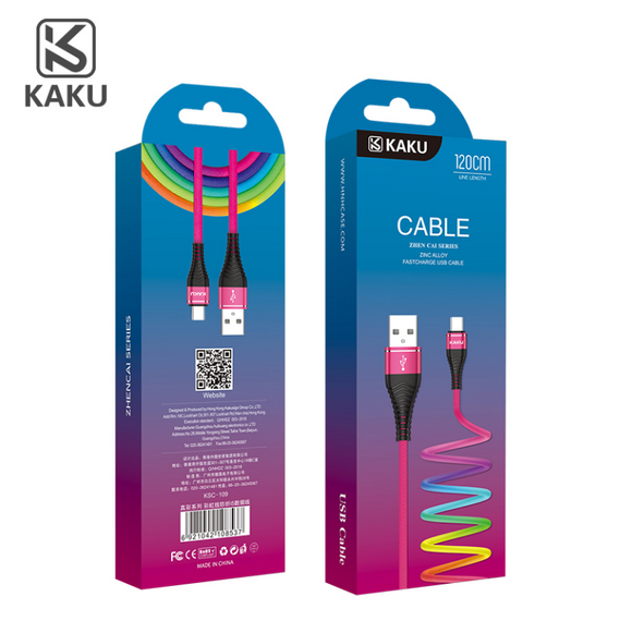 USB кабель Kaku KSC-109 microUSB 3.2A / 1.2m - Rainbow | Зображення 6