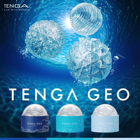 Мастурбатор Tenga Geo Aqua Clear, новий матеріал, ніжні хвилі | Зображення 8