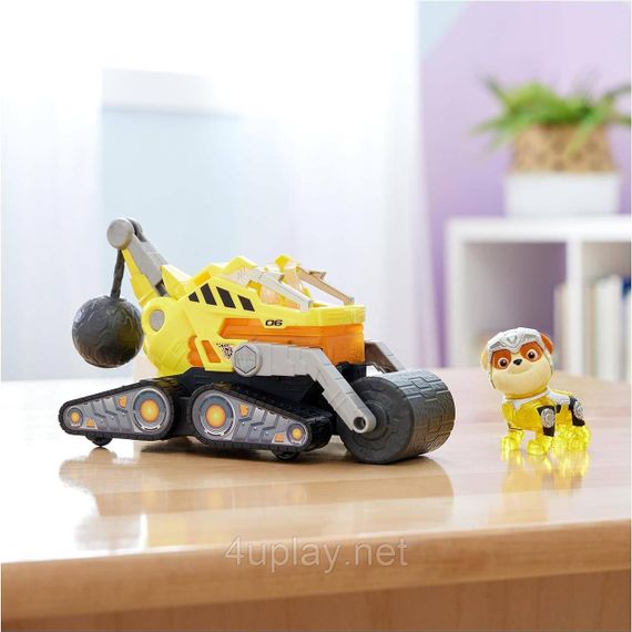 Щенячий Патруль Мегакіно Бульдозер та фігурка Кремеза Paw Patrol Rubble Mighty Movie Bulldozer | Зображення 2