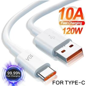 Кабель для передачі даних 10А USB - Type-C white 2m білий